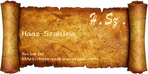 Haaz Szabina névjegykártya